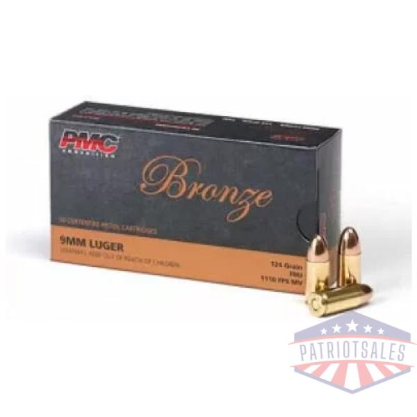 PMC Bronze Handgun Ammunition 9mm Luger 124 gr FMJ 1110 fps 1000/ct