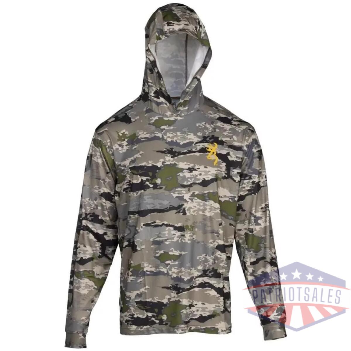 Browning hooded long sleeve tech shirt ovix camo m - image 1