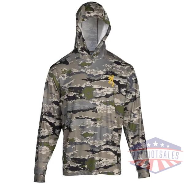 Browning Hooded Long Sleeve Tech Shirt Ovix Camo M