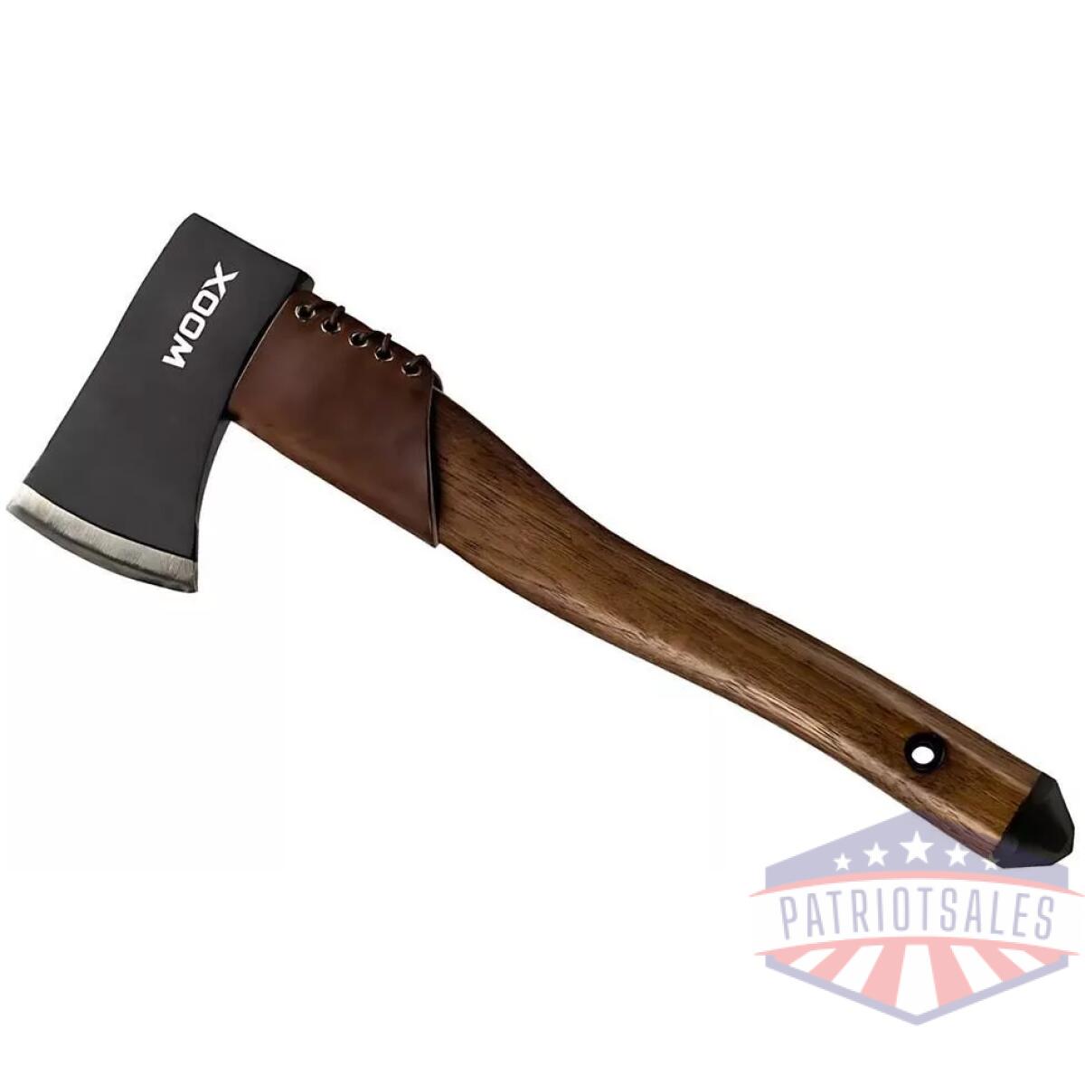 Woox ax1 tomahawk ax walnut with blued finish and leather collar - image 1
