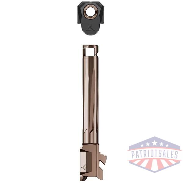 Radian Afterburner and Ramjet Micro Compensator and Ported Handgun Barrel for Glock G43x Bronze
