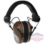Radians Dual Microphone Electronic Earmuff 3.5mm Stereo Jack 23dB Black Tan