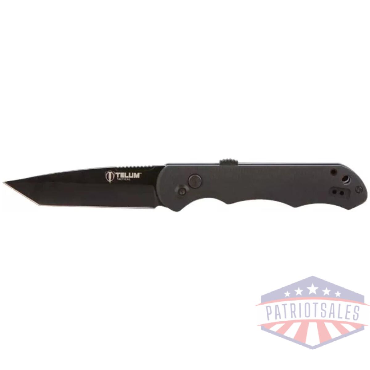 Telum aftershock tactical automatic knife 3-1/2" tanto blade black - image 1
