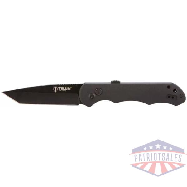 Telum Aftershock Tactical Automatic Knife 3-1/2" Tanto Blade Black