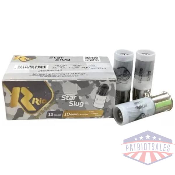 Rio Star Shotshell 12 ga 2-3/4" 1-1/8 oz 1410 fps Slug 10/ct