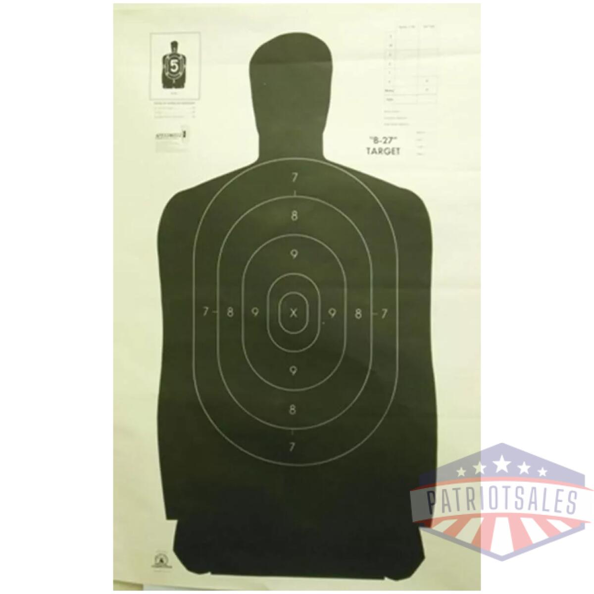 Speedwell official nra police qualification silhouette police silhouette - black - 50 yd. 24" x 45" 100/pack - image 1