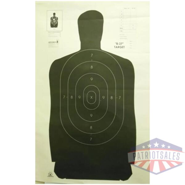 Speedwell Official NRA Police Qualification Silhouette Police Silhouette - Black - 50 yd. 24" X 45" 100/Pack