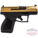 Taurus GX4 Handgun 9mm Luger 10rd Magazines (2) 3" Barrel Gold Slide and Black