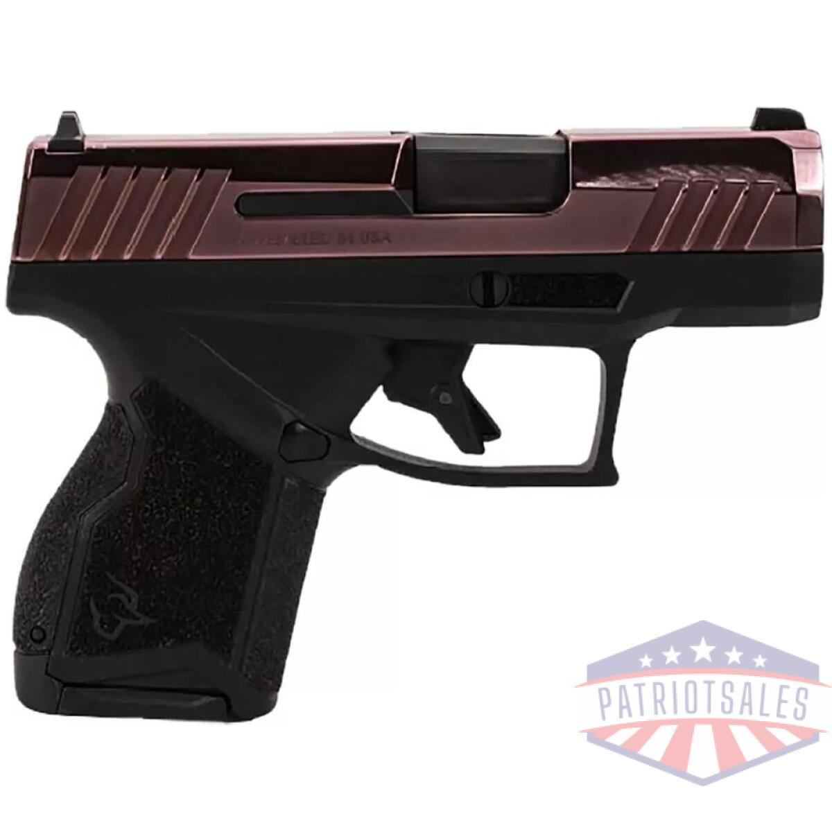 Taurus gx4 handgun 9mm luger 10rd magazines (2) 3" barrel rose gold slide and black - image 1