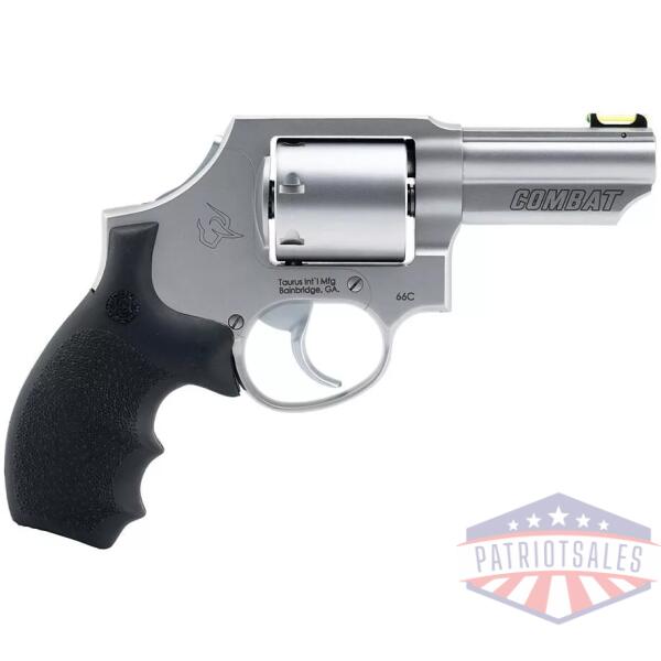 Taurus 66 Combat Handgun .357 Mag 7rd Capacity 3" Stainless Barrel Matte Frame w/Hogue Grip Front Fiber Optic Sight