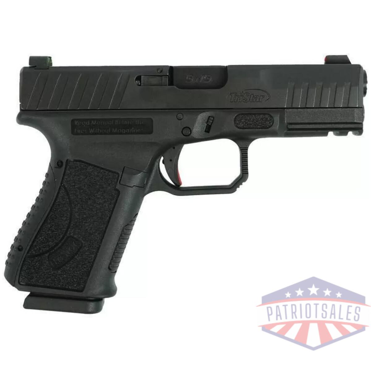 Tristar apoc handgun 9mm luger 15rd magazine(2) 4" barrel fiber optic sights black - image 1