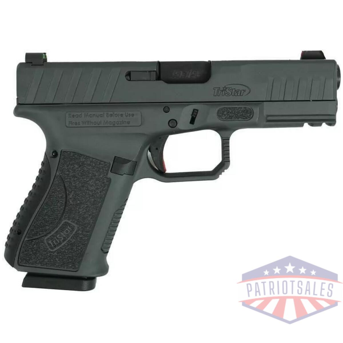 Tristar apoc handgun 9mm luger 15rd magazine(2) 4" barrel fiber optic sights black sniper gray - image 1