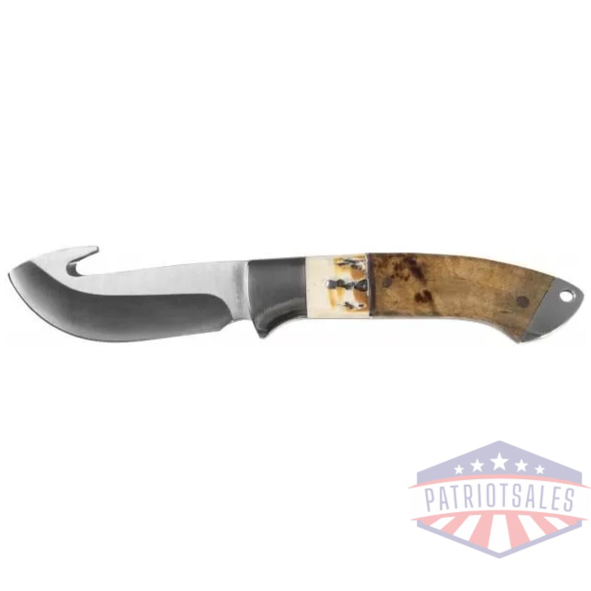 Sarge knives terrain fixed blade knife 3-1/2" gut hook wood & stag - image 1