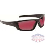 Walker's Vector Full Frame Shooting Glasses Black with Rose Lens with Case