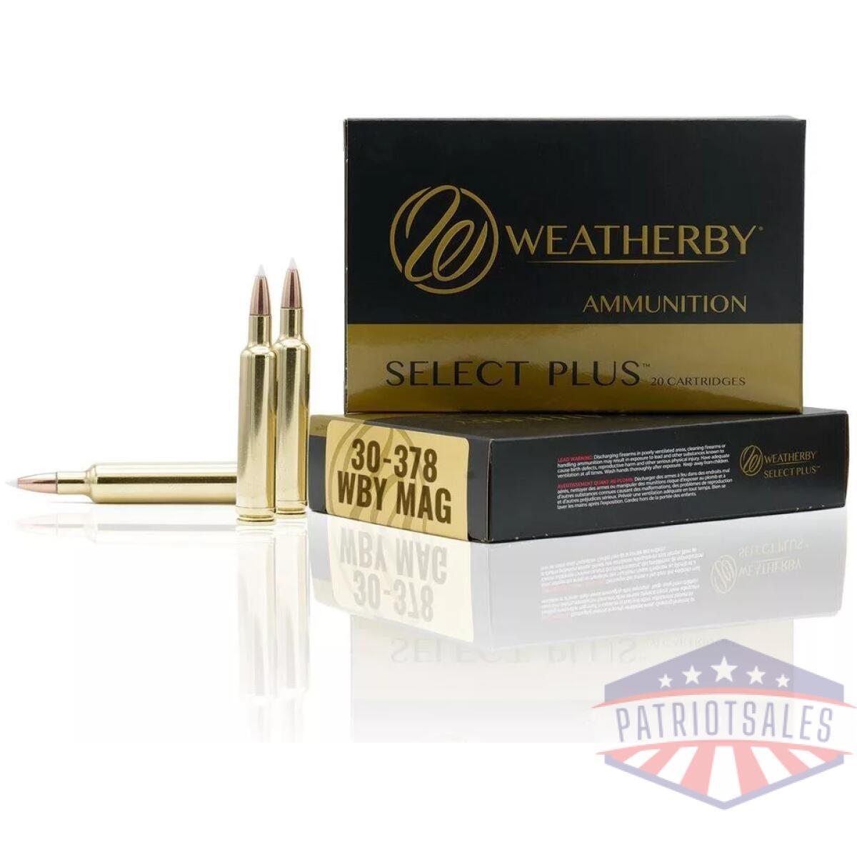 Weatherby select plus rifle ammunition 30-378 wby mag 180 gr scirocco 3500 fps 20/ct - image 1
