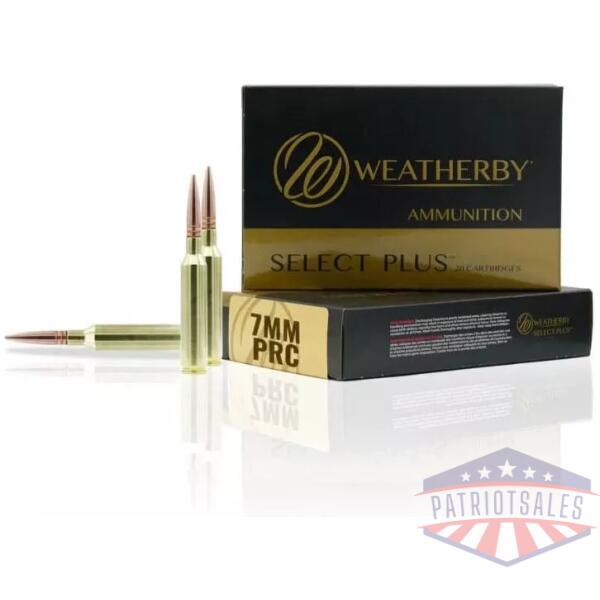 Weatherby Select Plus Rifle Ammunition 7mm PRC 175gr Elite Hunter 2925 fps 20/ct