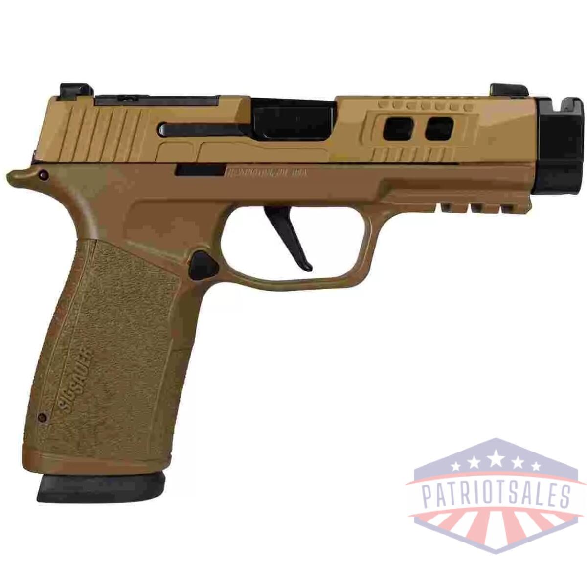 Sig sauer p365 two-tone brown/black xmacro tacops handgun 9mm luger 17rd magazines(4) 4. 2" compensated barrel - image 1