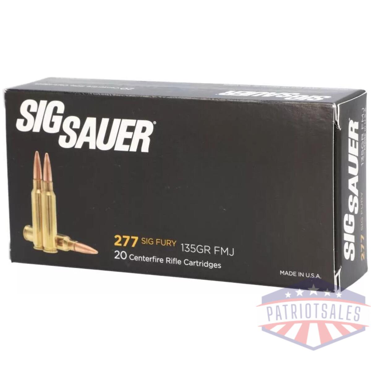 Sig sauer elite ball rifle ammunition. 277 fury 135gr fmj 2750 fps 20/ct - image 1