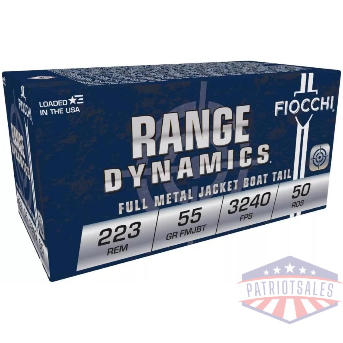 Fiocchi shooting dynamics rifle ammunition. 223 rem 55gr fmj bt 3240 fps 1000/ct - image 1