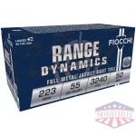 Fiocchi Shooting Dynamics Rifle Ammunition .223 Rem 55gr FMJ BT 3240 fps 1000/ct