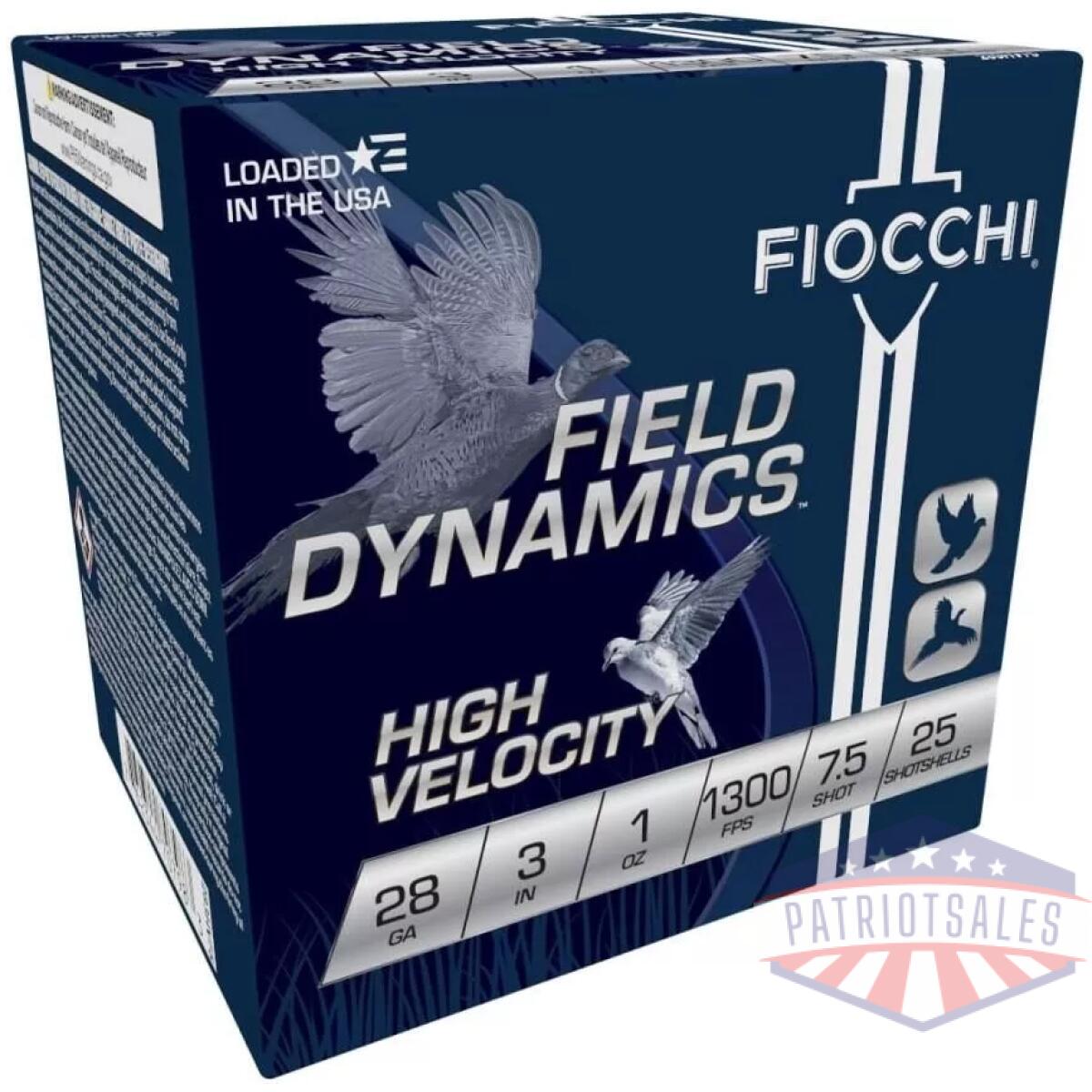 Fiocchi high velocity shotshells 28 ga 3" 1 oz 1300 fps #7. 5 25/ct - image 1