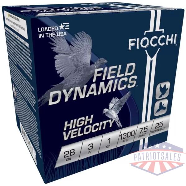 Fiocchi High Velocity Shotshells 28 ga 3" 1 oz 1300 fps #7.5 25/ct