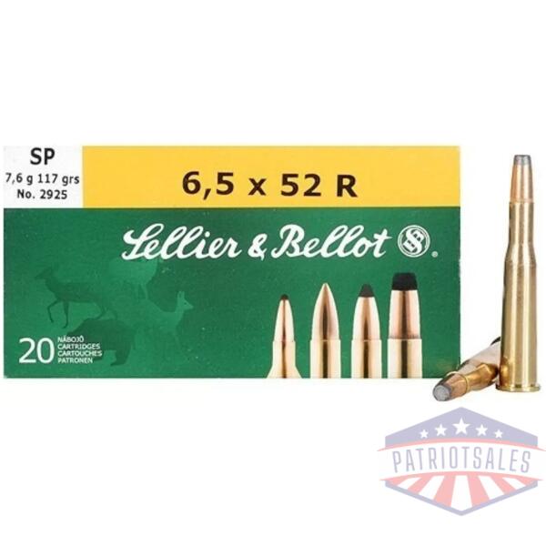 Sellier & Bellot Rifle Ammunition 6.5x52R 117 gr SP 775 fps - 20/box