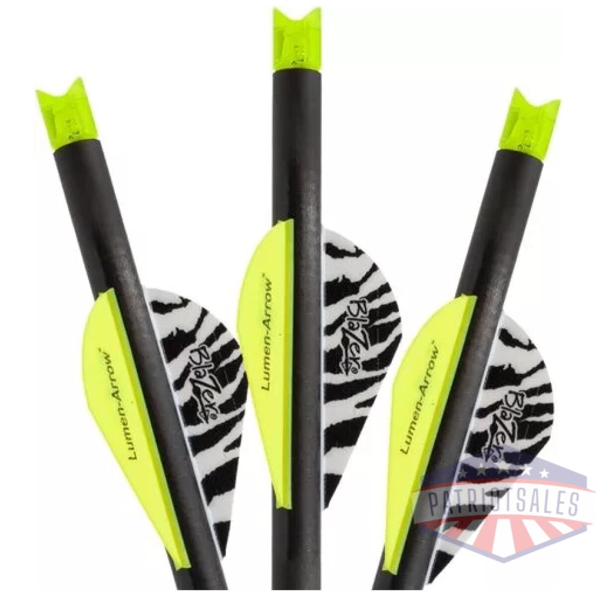 Lumenok xbow arrow 20" carbon - grn lighted crescent nock 3pk - image 1