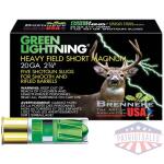 BRENNEKE USA GREEN LIGHTNING - 20GA 2.75" 1OZ SLUG 5RD 50BX/C