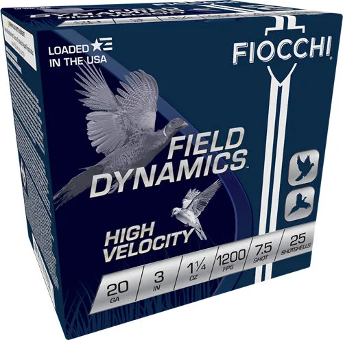 A203Hv75 Fiocchi 20ga 3" 1-1/4oz #7. 5 - 1200fps 25rd 10bx/cs - image 1