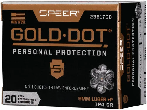 SPEER GOLD DOT 9MM LUGER +P - 124GR GDHP 20RD 10BX/CS