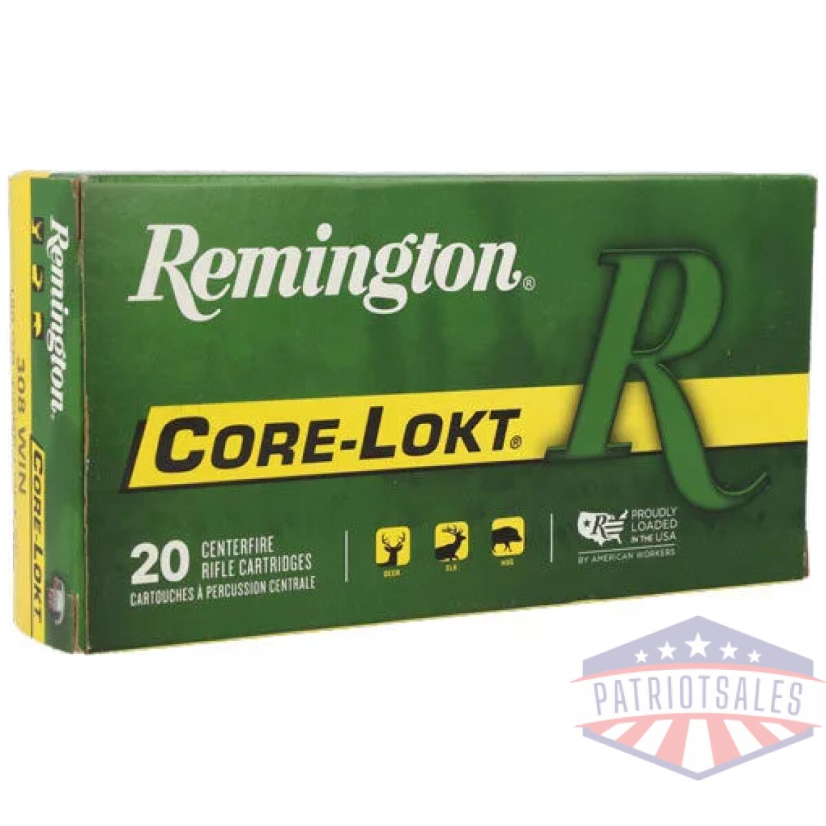 Remington 308 win 180gr - core-lokt sp 20rd 10bx/cs - image 1
