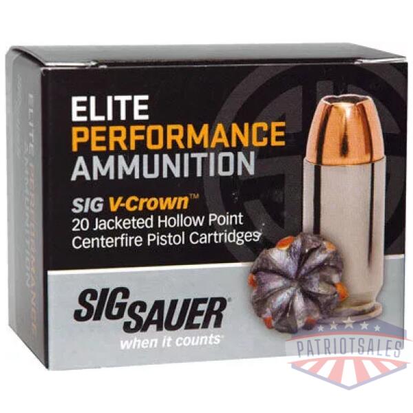 SIG AMMO 9MM 115GR ELITE - V-CROWN JHP 20RD 10BX/CS