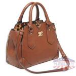 BULLDOG SATCHEL PURSE W/HLSTR CHSTNT