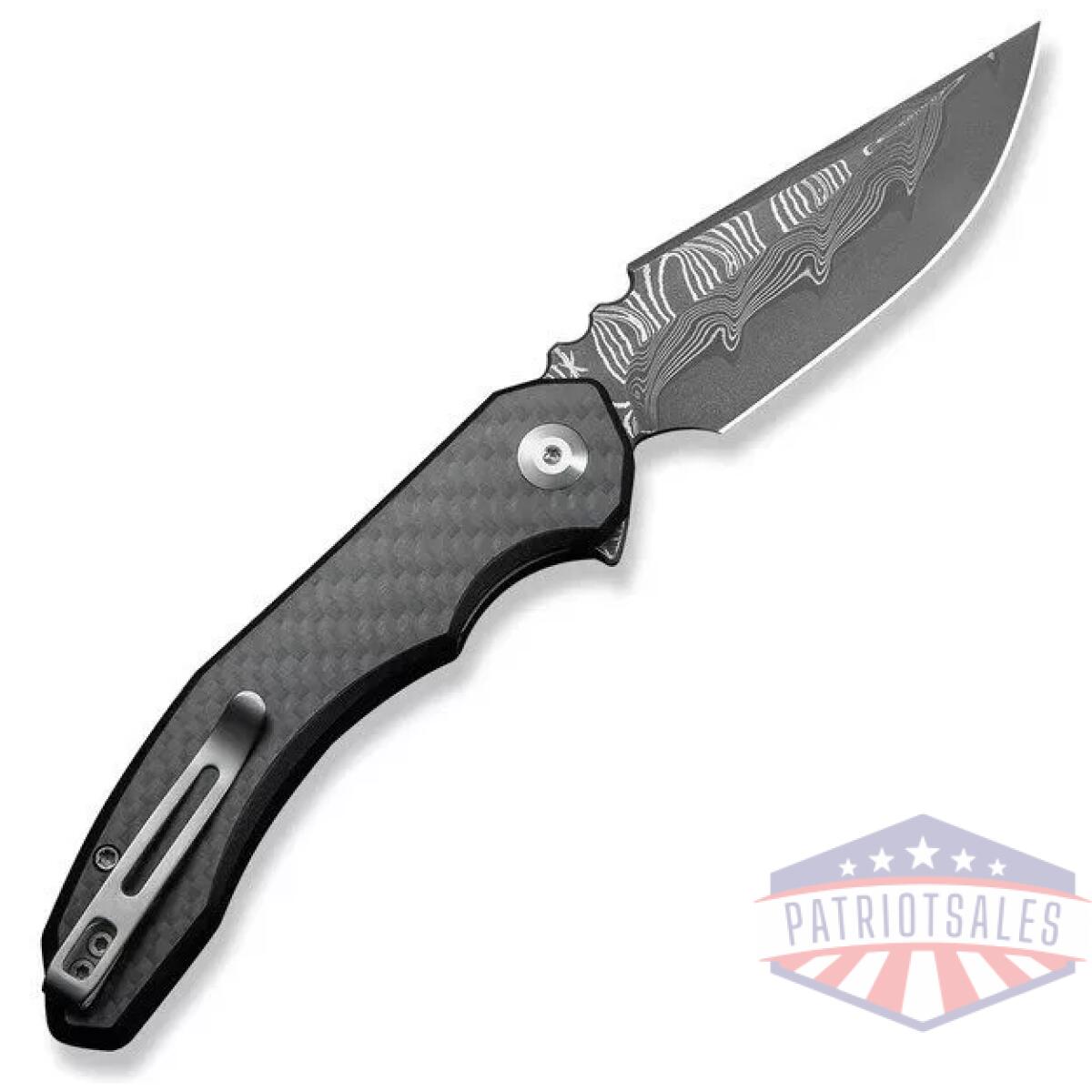 Bluetick flipper knife carbon fiber overlay on black g10 handle - image 1