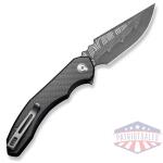 Bluetick Flipper Knife Carbon Fiber Overlay On Black G10 Handle
