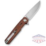 Navo Flipper Knife Guibourtia Wood Handle (3.25"" Satin Finished Nitro-V Blade)