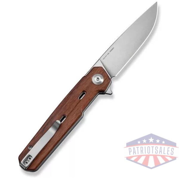 Navo Flipper Knife Guibourtia Wood Handle (3.25"" Satin Finished Nitro-V Blade)