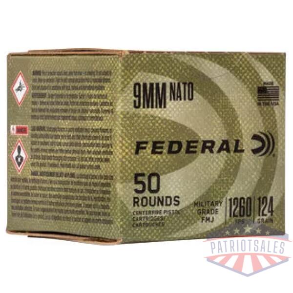 FED MIL-GRADE 9MM 124GR FMJ 50/500