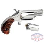 NAA MINI-REVOLVER COMBO 1-1/8" - 22LR/22WMR S/S PORTED WOOD