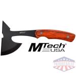 MC MTECH 9" TOMAHAWK W/SHEATH - 3" BLACK BLADE PAKKAWOOD HNDL