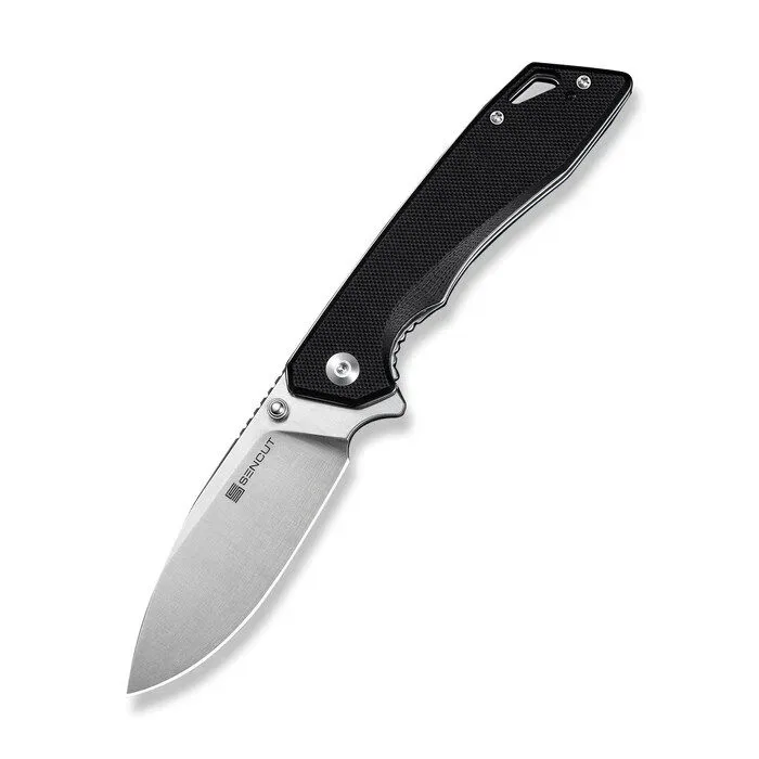 Sn-S25055-1 Sencut stratex flipper & thumb stud knife black g10 handle (3. 17"" satin finished 9cr18mov blade) - image 1