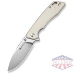 Stratex Flipper & Thumb Stud Knife Ivory G10 Handle (3.17"" Satin Finished 9Cr18MoV Blade)