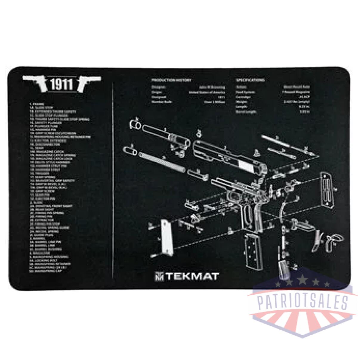 Tekmat pistol mat 1911 blk - image 1