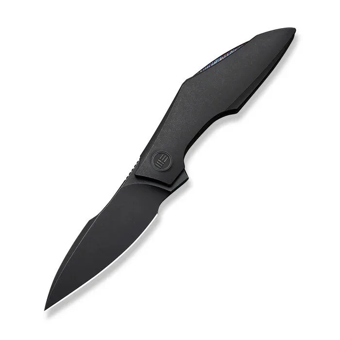 WEKNIFE Krait Snake Flipper Knife Black Titanium Handle