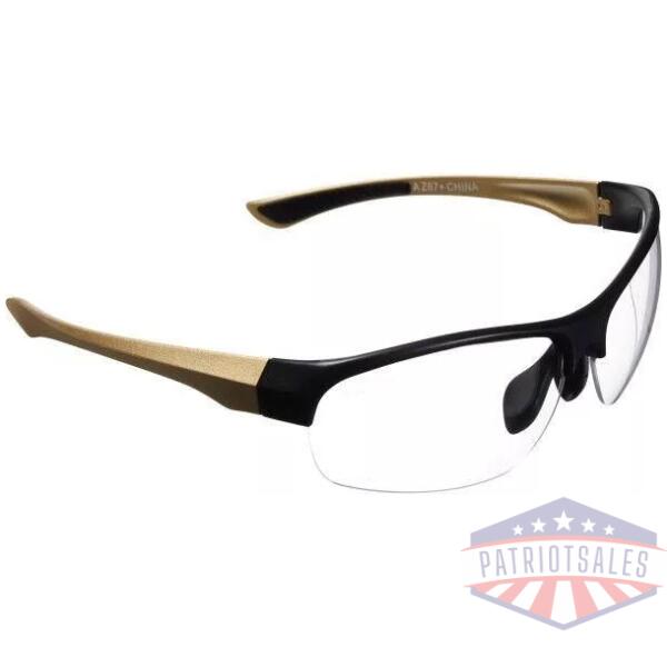Girls With Guns Devotee Protective Shooting Safety Glasses Anti-Scratch/Fog/UV Coated Gold/Brown with Clear Lens