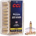 cci v-max rimfire ammunition .22 wmr 30 gr poly tip v-max 2200 fps 50/ct