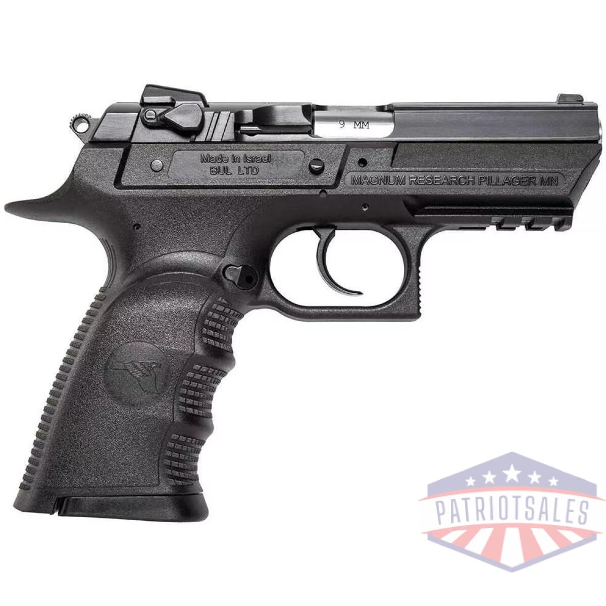 Magnum research baby eagle iii semi compact handgun 9mm 2 10rd magazines 3. 85" barrel polymer black - image 1