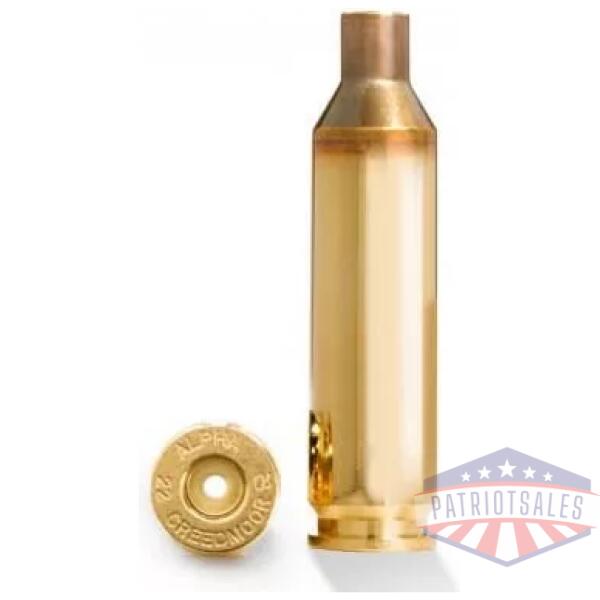 Alpha Munitions Ultra Premium Unprimed Brass Cartridge Cases .22 Creedmoor - Large Rifle Primer 100/Box