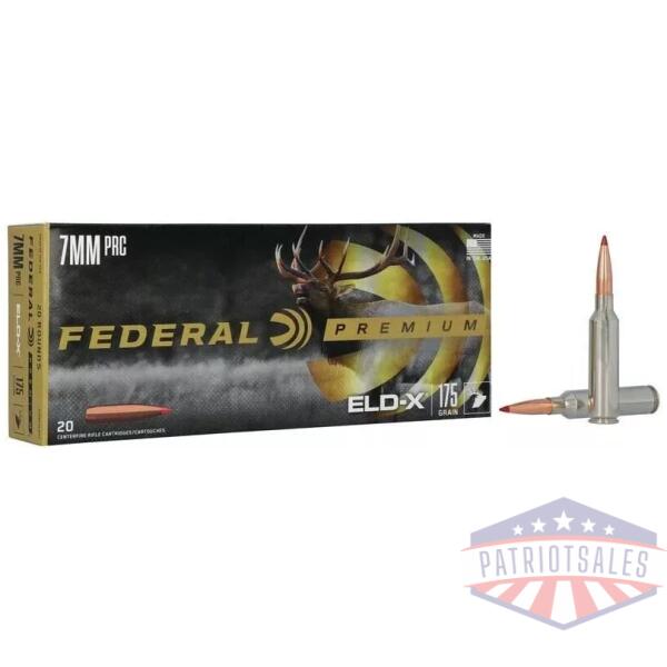 Federal Premium ELD-X Rifle Ammunition 7mm PRC 175gr PT 3000 fps 20/ct